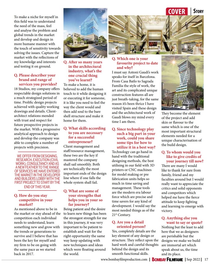 18 STUDIIOZ featured in Architectural Digest - Design Interview